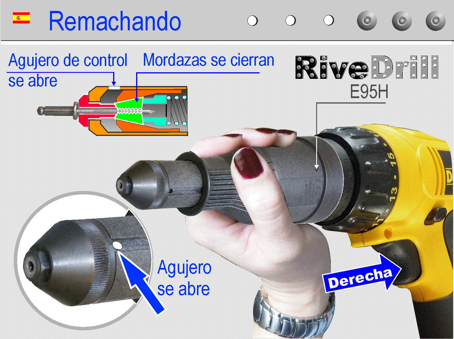 Remachadora para taladro herramienta de remachar