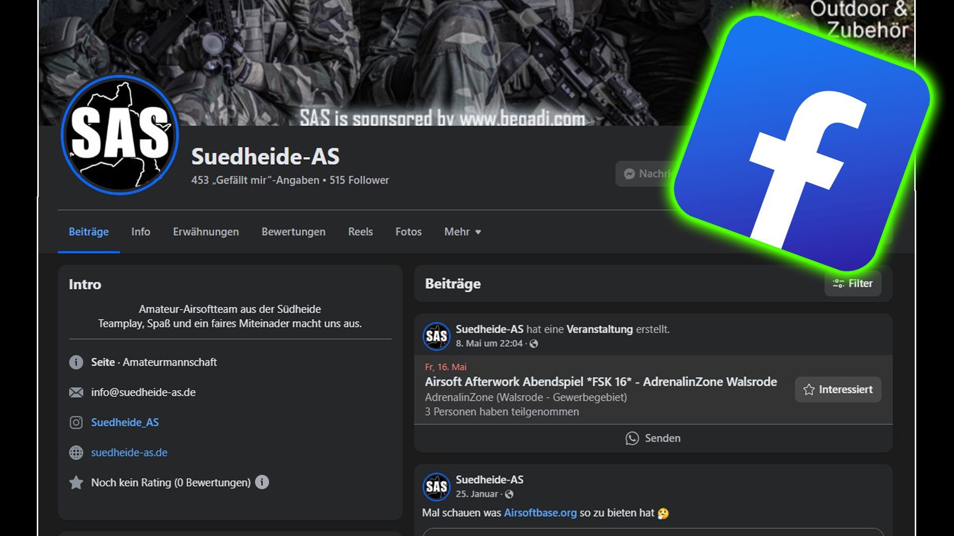 https://facebook.com/SuedheideAS SAS Facebook Kanal