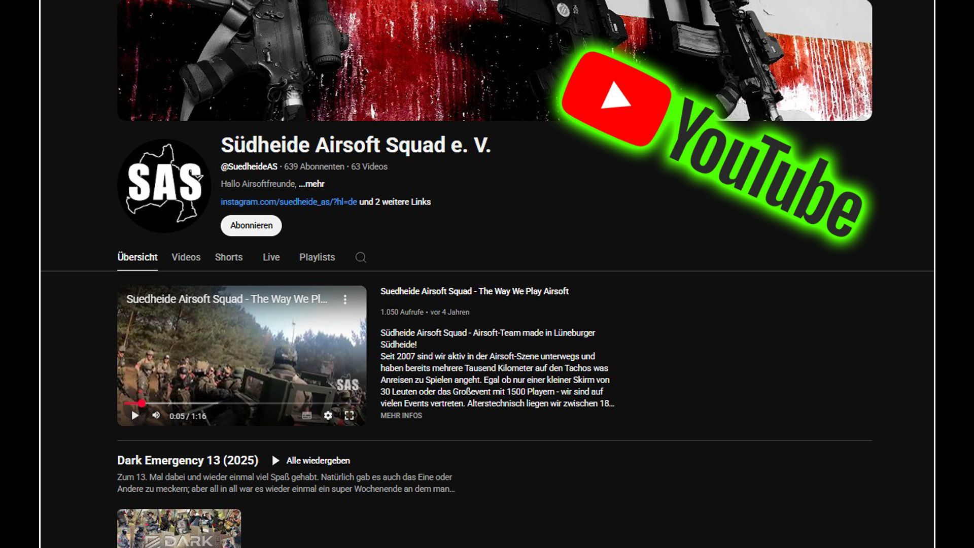 https://www.youtube.com/@SuedheideAS SAS YouTube Kanal