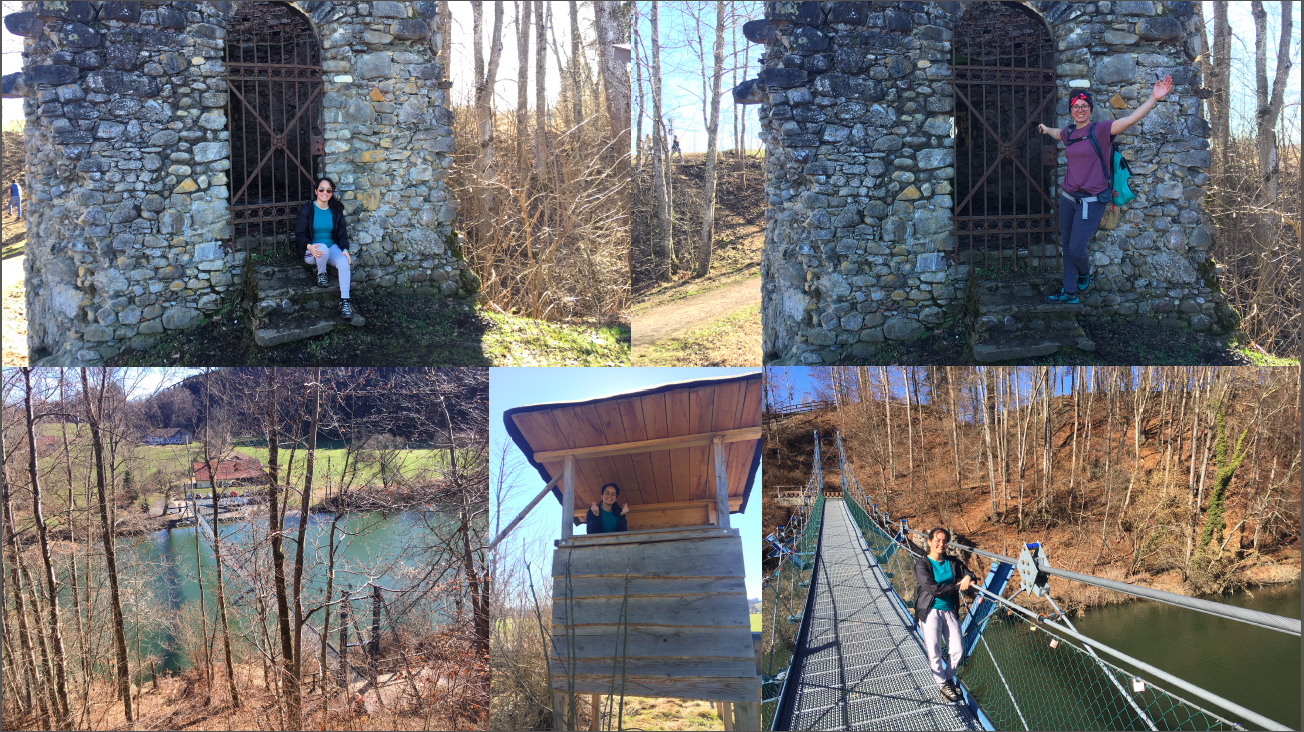 Zwei Wanderer genießen die Tour bei Altusried.