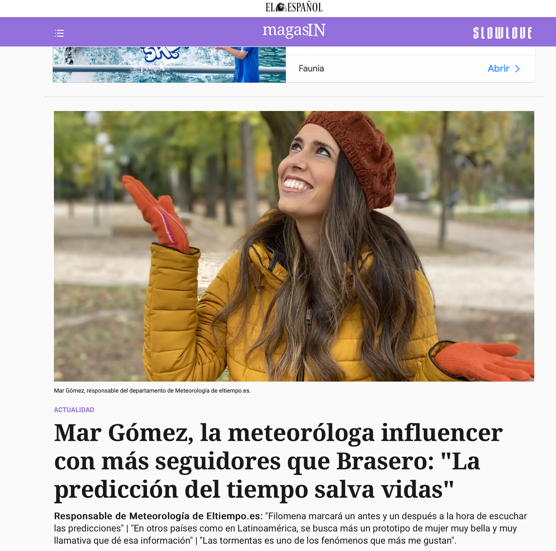 Mar Gómez meteoróloga