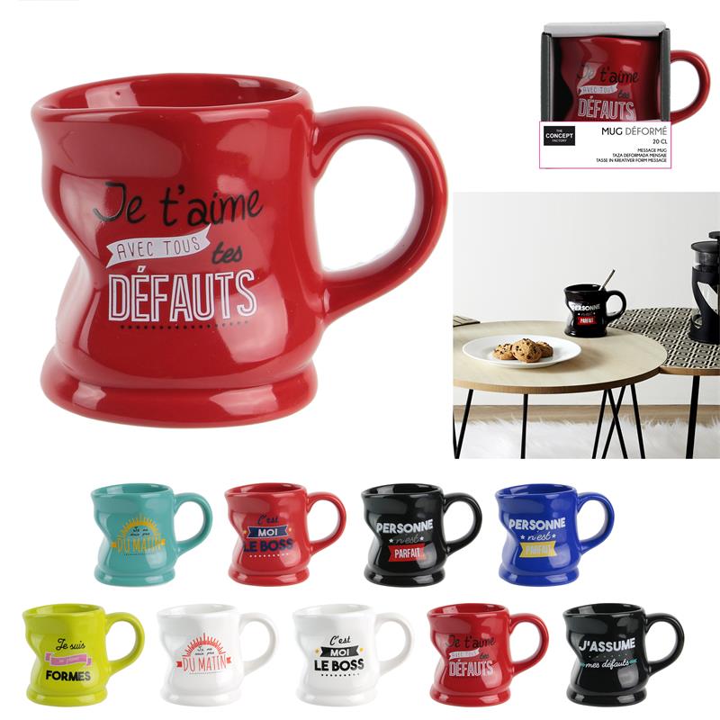 Mugs déformés avec message