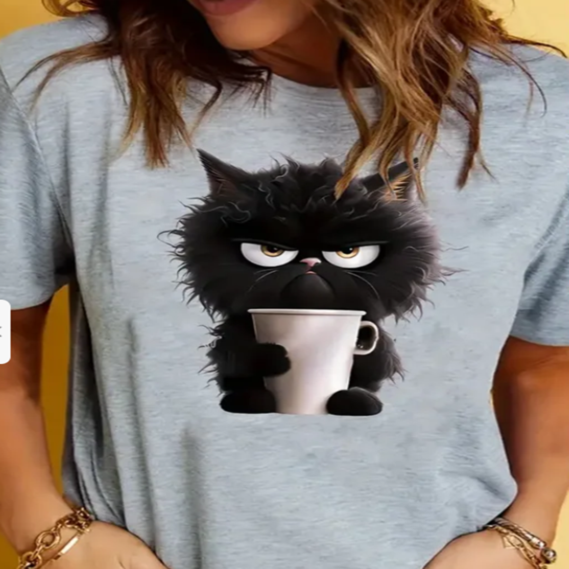 T-shirt chat grognon trop mignon