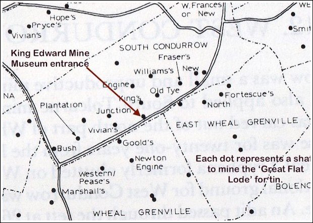 King Edward Mine Great Flat Lode Shaft Map