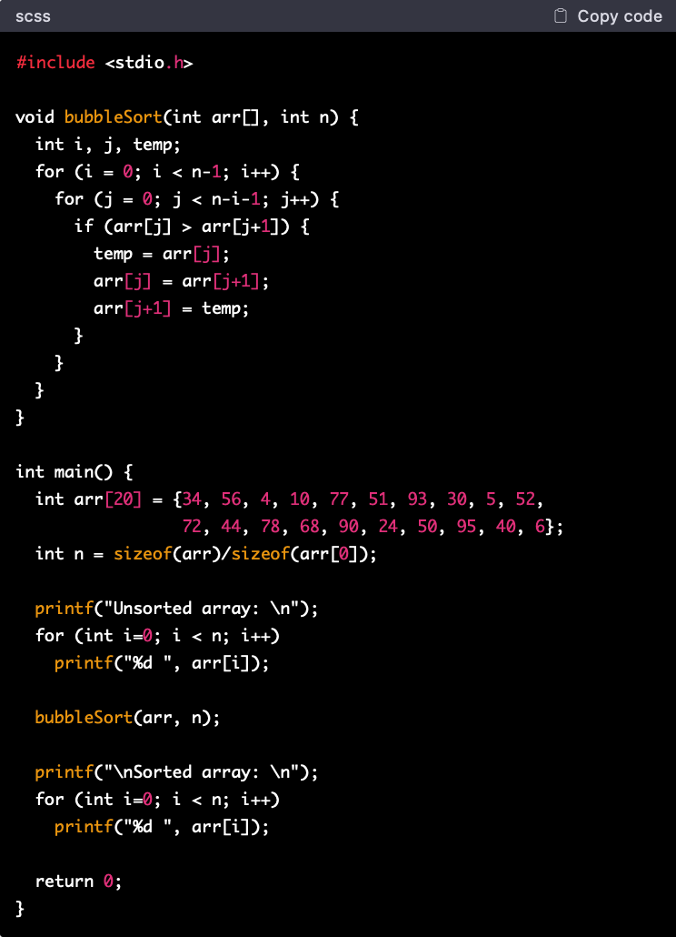 ChatGPT Generated Software Code