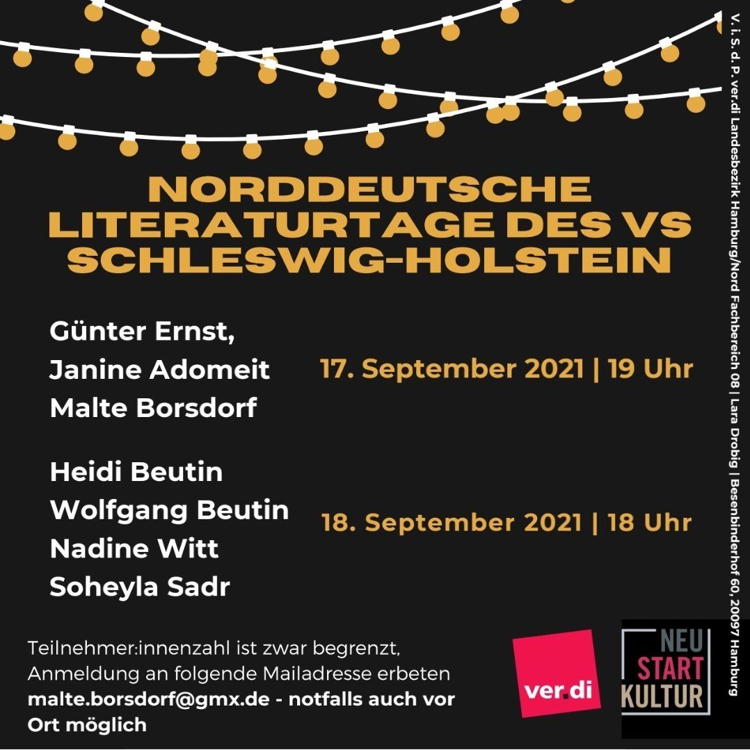 Norddeutsche Literaturtage des VS Schleswig-Holstein Neustart Kultur ver.di