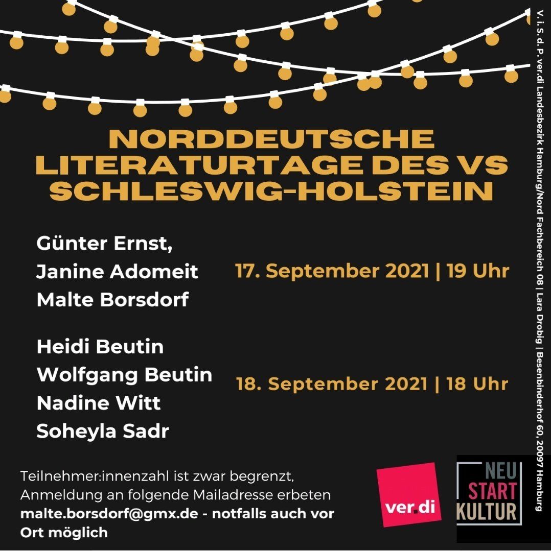 Norddeutsche Literaturtage des VS Schleswig-Holstein Neustart Kultur ver.di