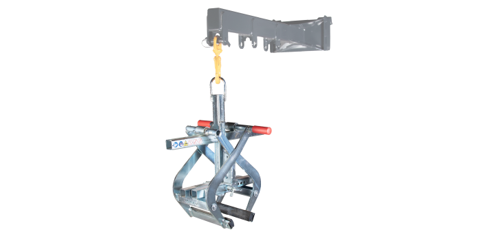 The stone grab is used for lifting and setting concrete or stone blocks. The jaws are lined with rubber to ensure a safe grip without leaving marks. The width of the clamps are easily adjusted with locking pins. The clamps are gravity controlled, which means that they are open when rested and closed when lifted. Stone Grab