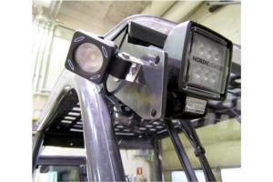 Work lighting with efficient LEDs. The lighting package contains seven LED fixture mounted forward, back and on the sides of the top of the roll bar, and a fixture attached to the front end to provide effective lighting for the attachment LED Work Lighting