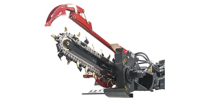 With the trencher you easily dig narrow trenches without damaging the ground in the digging area. It’s a fast way to dig trenches for pipes or cables. The trencher does a clean trench which can easily be filled with a bucket or a blade. The trencher is driven by a hydraulic motor via a planetary drive to ensure a long and trouble-free operation.  Norcar Multi Faster is standard. Trencher