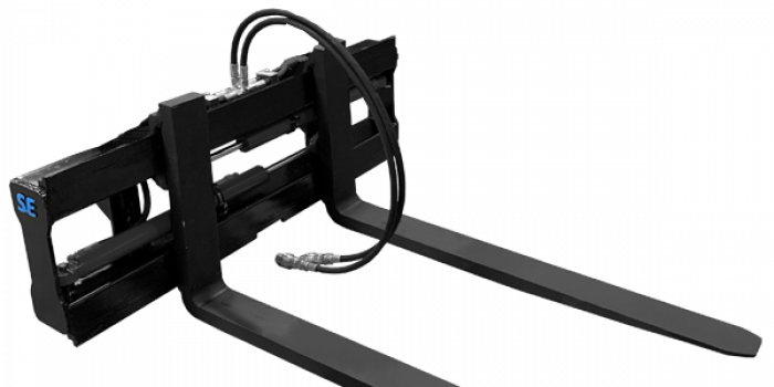 With hydraulic pallet forks, you easily and conveniently adjust the space between the tines with the joystick. The pallet forks are suitable for lifting and handling of different types of materials on pallets. Pallet fork - hydraulic