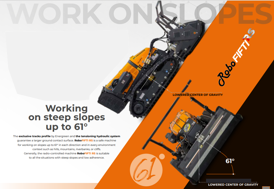 RoboFIFTI works on slopes up to 61`degrees