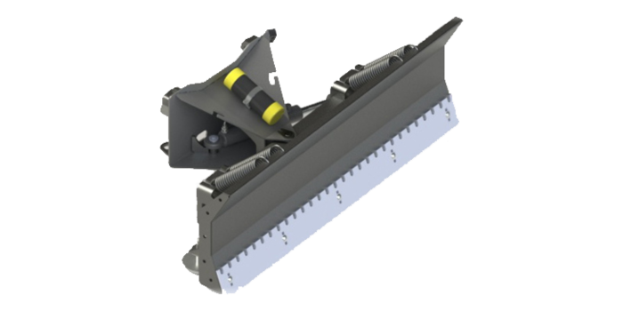 Effective tool for removing snow. Stable spring released mechanism with hydraulic turning. The blade has a floating system allowing the blade to float vertically, which makes working on uneven surfaces considerably easier and more efficient. The blade can be equipped with extensions. Comes standard with support plates and reversible wear plates (hardened steel AR500). Extensions 25+25 cm can be mounted in straight or collecting position. Snow blade (140 cm)