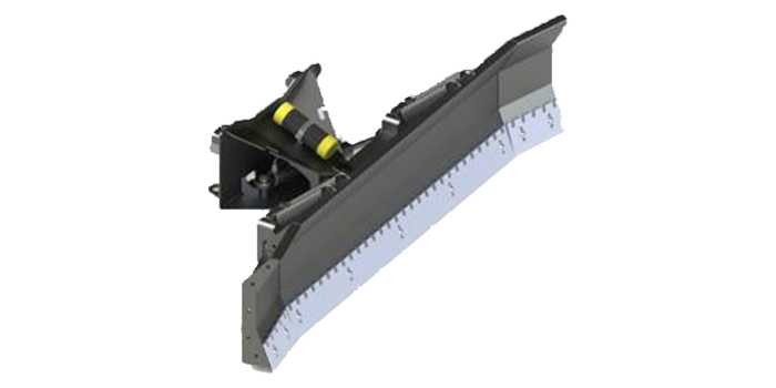 Effective tool for removing snow. Stable spring released mechanism with hydraulic turning. The blade has a floating system allowing the blade to float vertically, which makes working on uneven surfaces considerably easier and more efficient. The blade can be equipped with extensions.  Comes standard with support plates and reversible wear plates (hardened steel AR500). Extensions 25+25 cm can be mounted in straight or collecting position. (only on 8000290). Snow blade (190 cm)