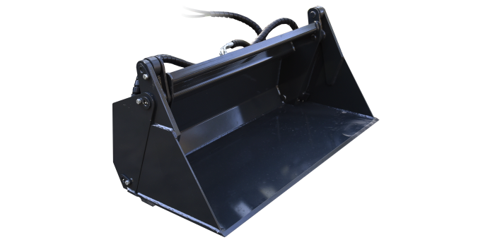 A 4 in 1 bucket is suitable for most tasks, it can be opened and closed hydraulically and used for many different tasks such as gripping stones, bulldozing, clam loading, bottom dumping, bucket, etc. The front of the bucket opens up with the help of 2 double acting hydraulic cylinders that is mounted on the back side of the bucket. One advantage with the bucket is the it opens in the bottom meaning you can unload the bucket at a higher point compared to if you would be tipping it. It’s a versatile bucket that can be used for many different tasks! Universal Bucket (108cm)