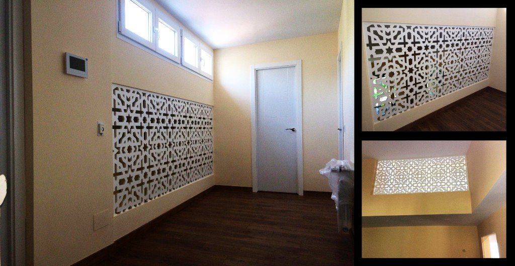 separacion de ambiente en pasillo y salon