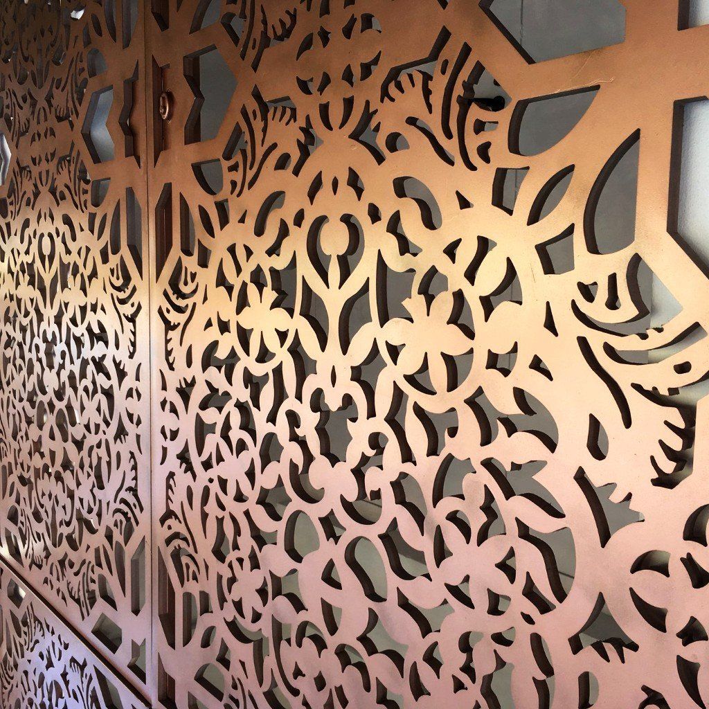 celosia de acero pintado para decoracion exterior