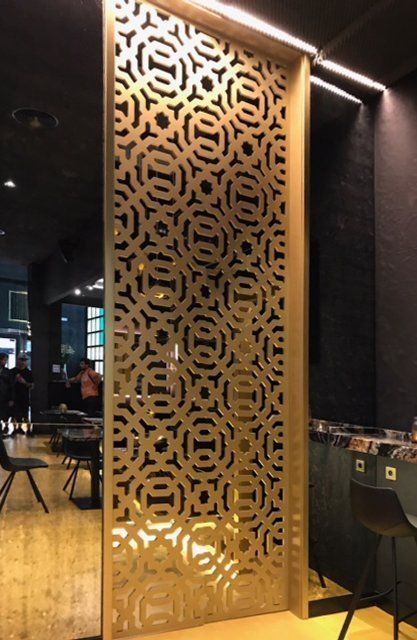 panel divisorio de ambiente fabricado con celosia