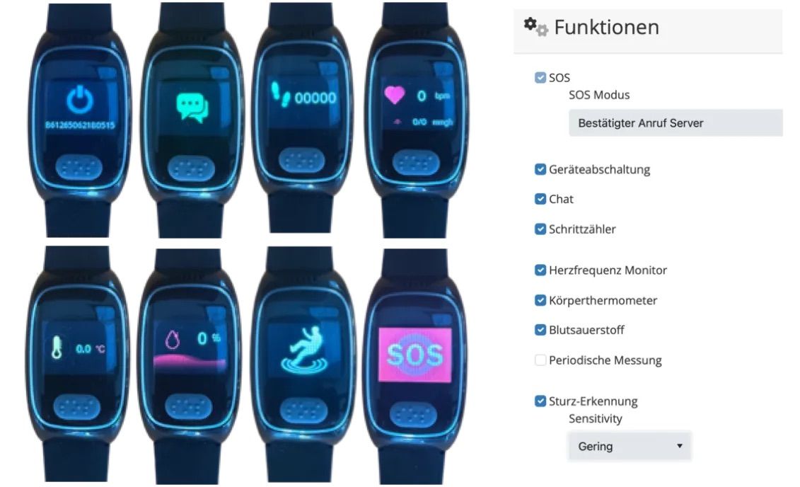 James Notrufuhr B8 von Vitatel – Testsieger im Kassensturz mit Sturzerkennung