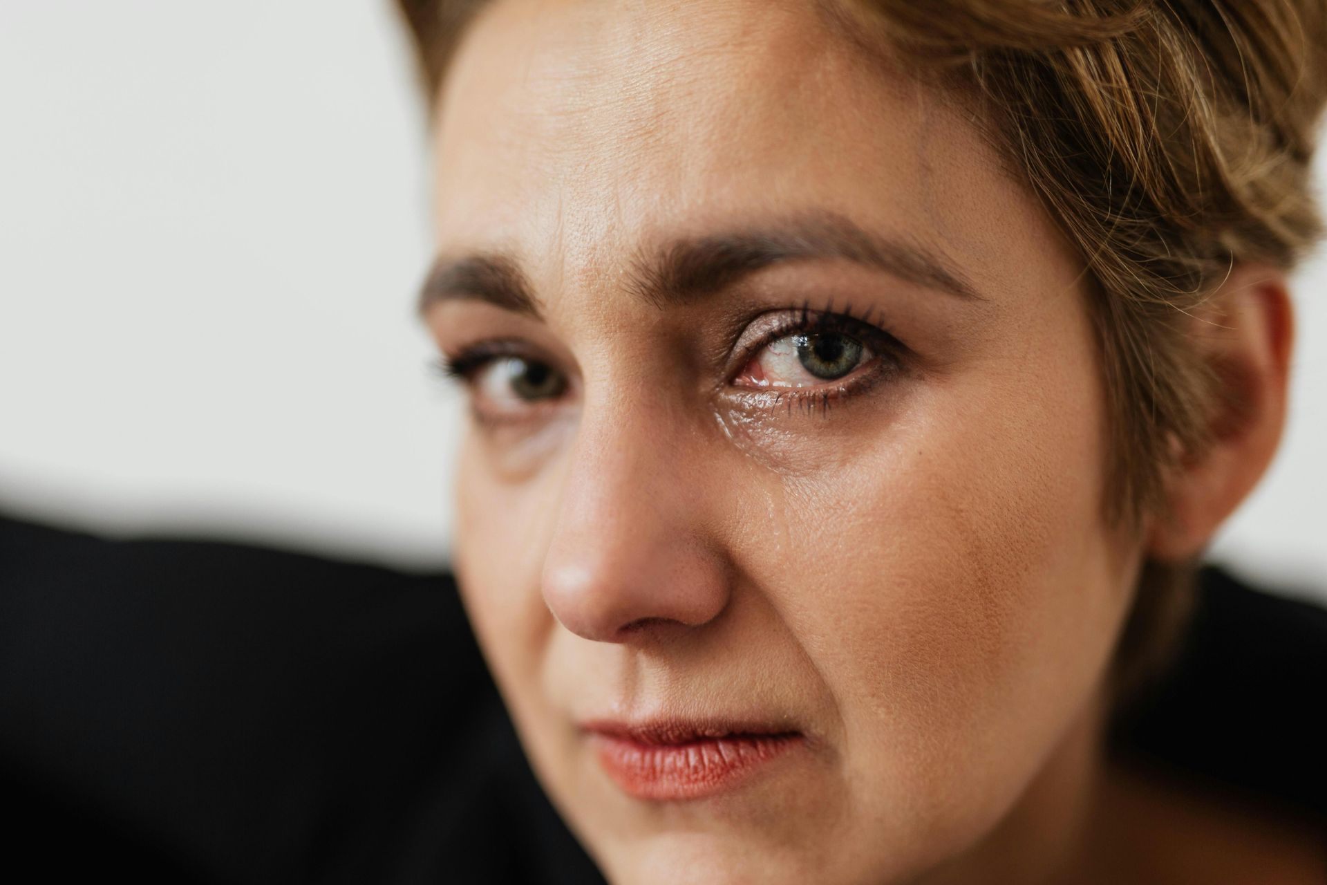 woman with tears in her eyes
