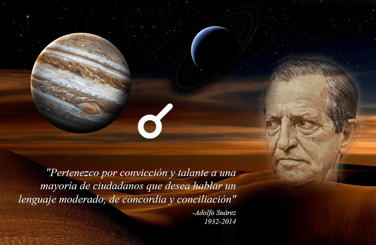 Adolfo Suárez con Júpiter y Neptuno