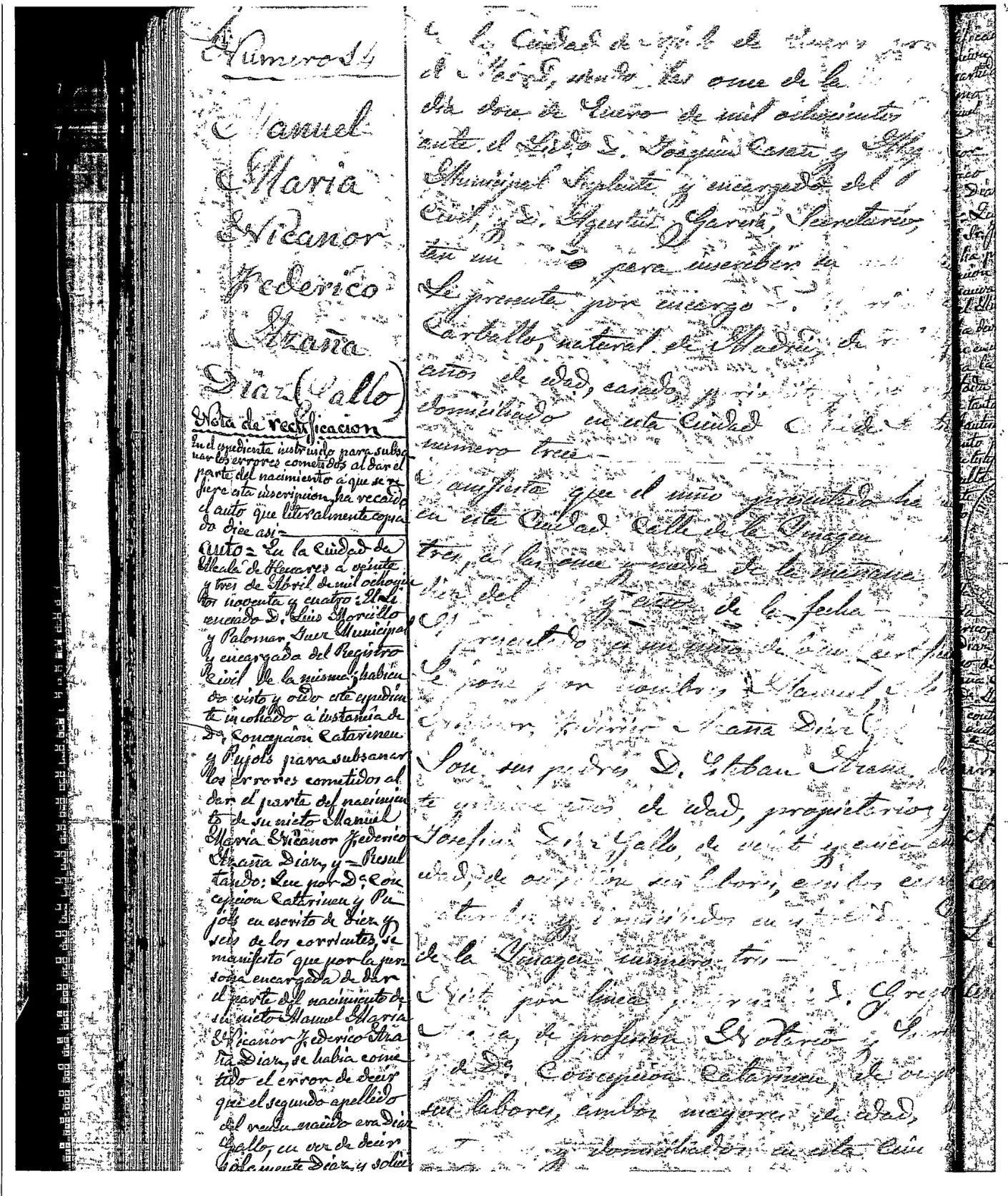 Certificado literal de nacimiento de Adolfo Suárez Partida literal de nacimiento de Adolfo Suárez, Certificado literal de nacimiento de Adolfo Suárez, Partida de nacimiento de Adolfo Suárez