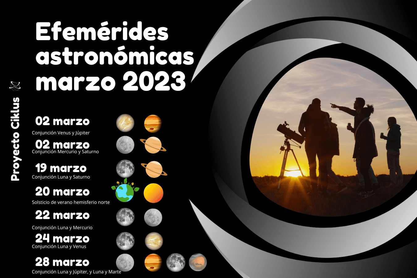 Efemérides astronómicas marzo 2023 Efemérides astronómicas marzo 2023