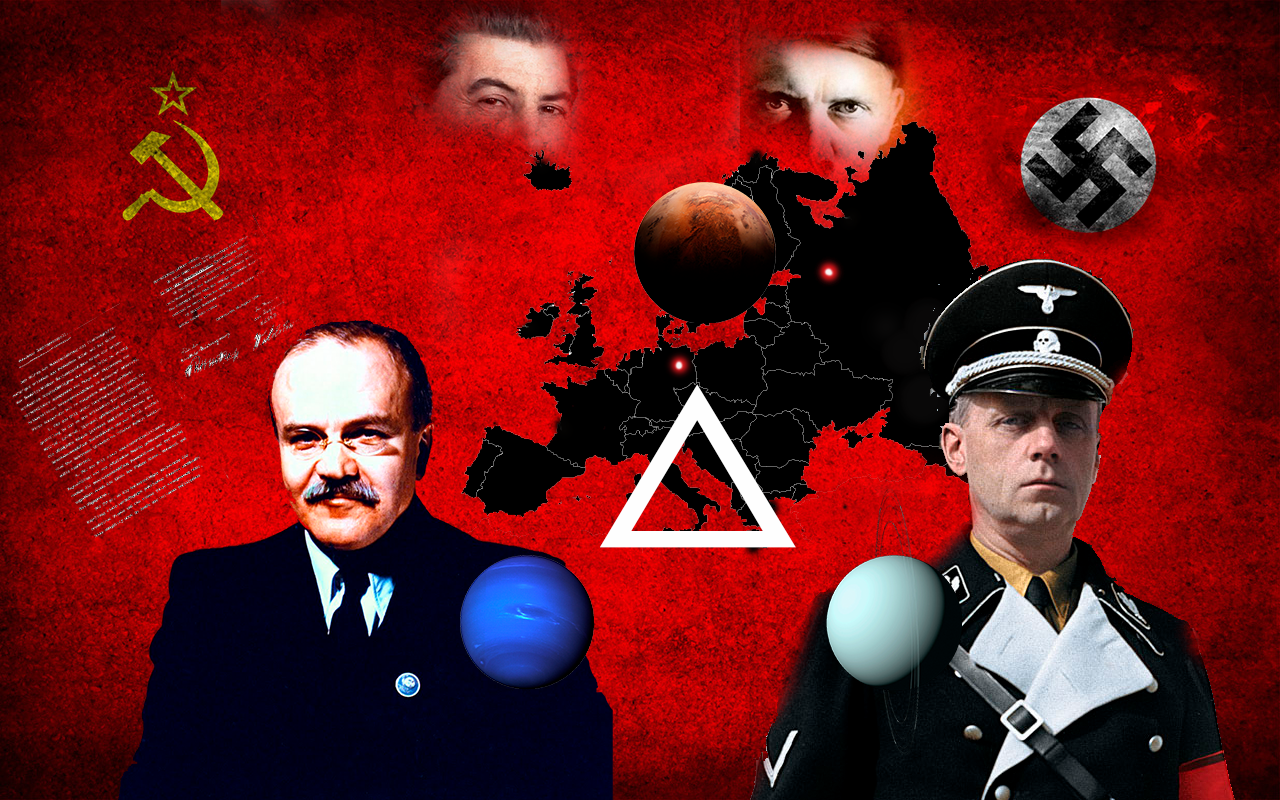 Pacto Ribbentrop-Molotov con Marte, Urano y Neptuno 1939