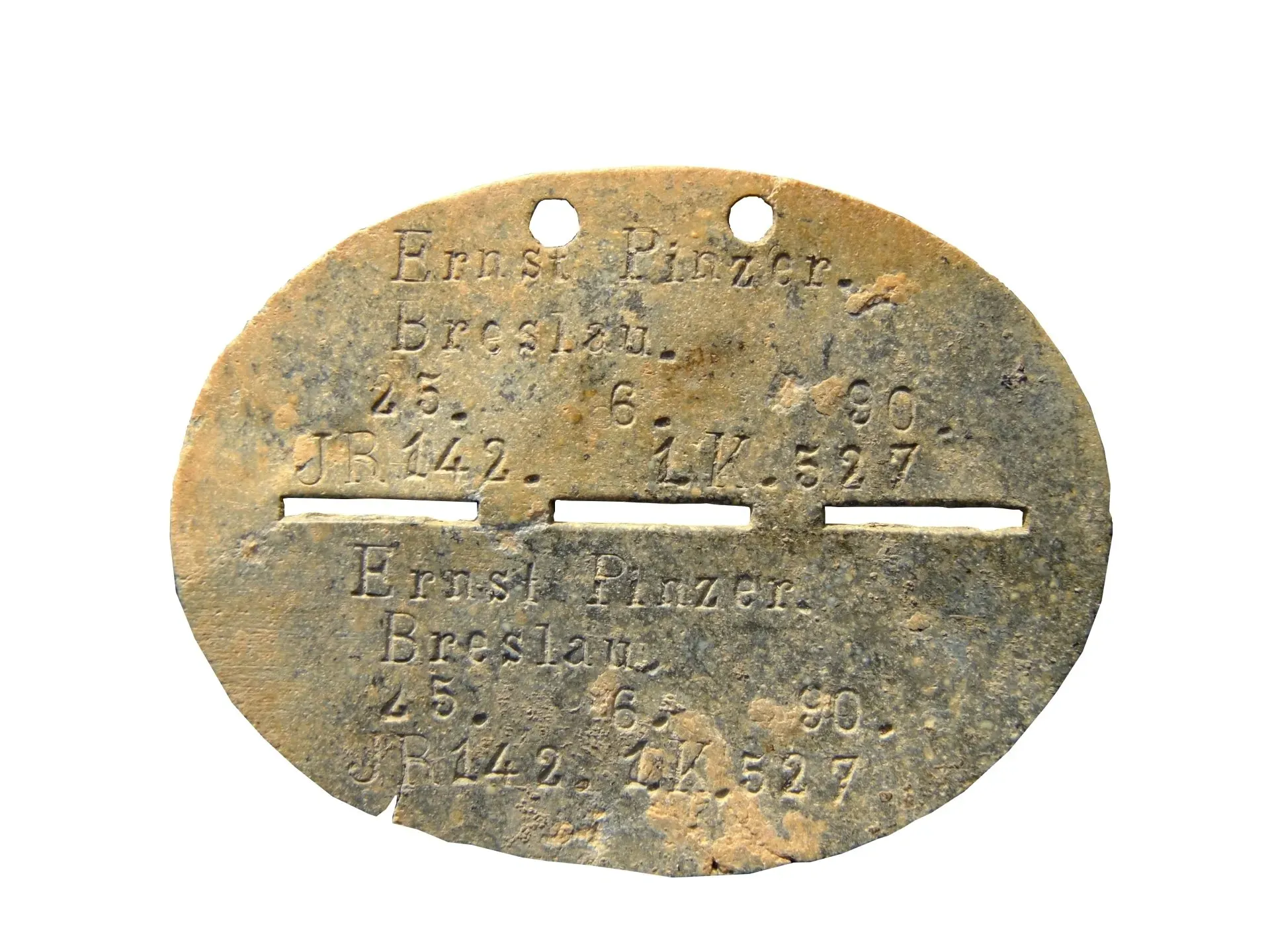 Foto der Erkennungsmarke Erkennungsmarke von Pinzer Ernst