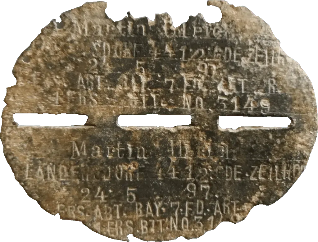 Erkennungsmarke von ULRICH Martin ULRICH Martin