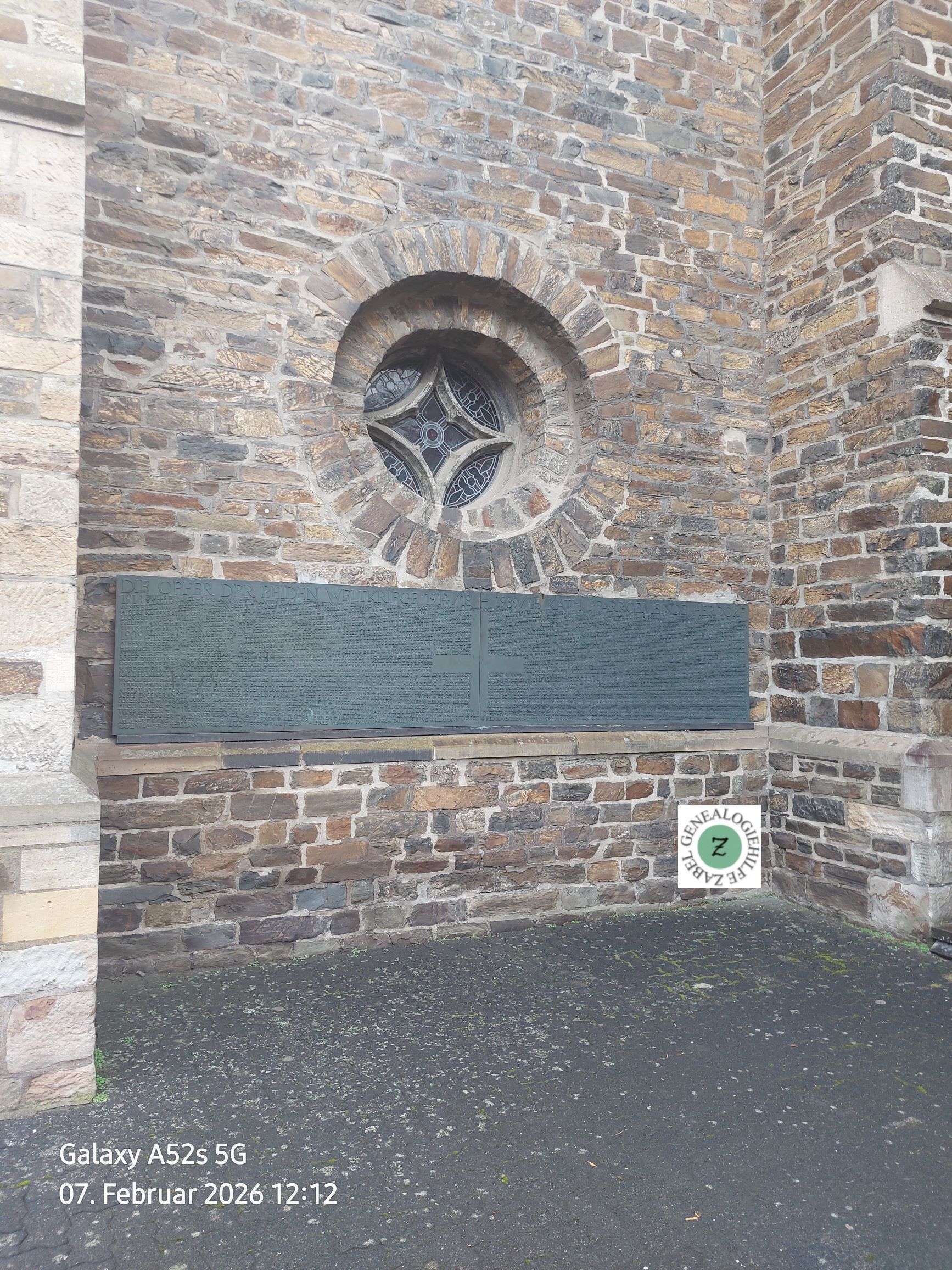 Gefallenentafel an der Kirche Herdorf
