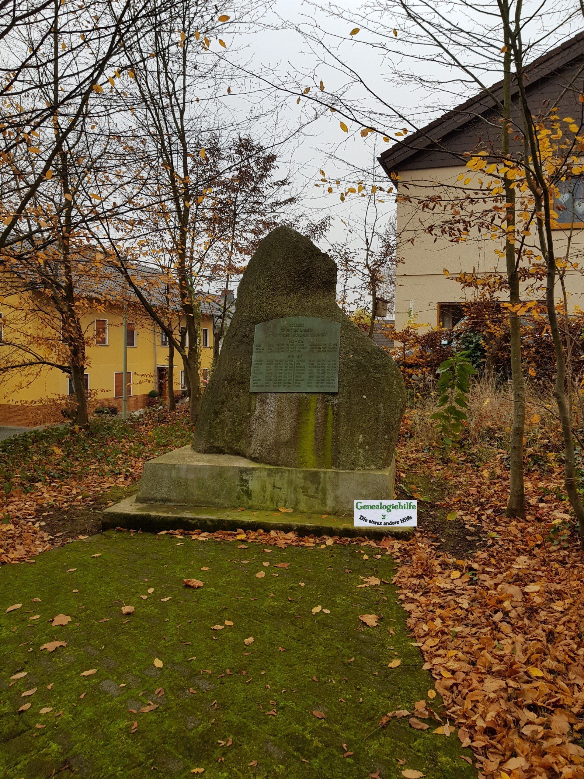 Michelbach und Widderstein, Gedenplatte an der Strasse Michelbach und Widderstein, Gedenplatte an der Strasse