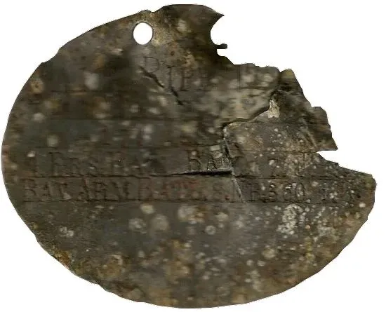 Erkennungsmarke von Wilhelm Rippstein Erkennungsmarke von Rippstein Wilhelm