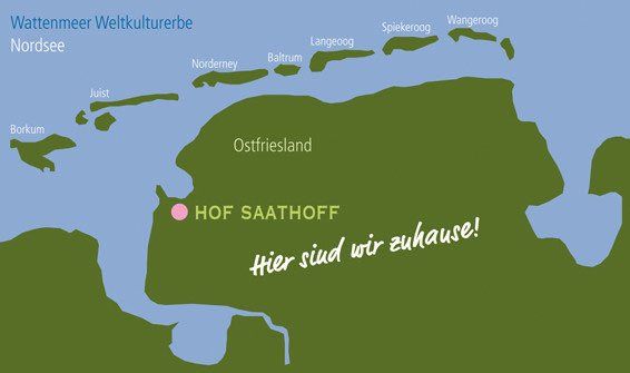 Landkarte Ostfriesland und Inseln