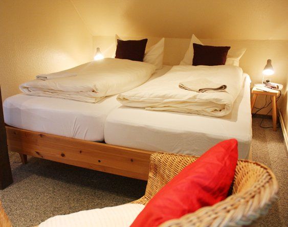 Schlafzimmer mit Doppelbett Kiek wiet
