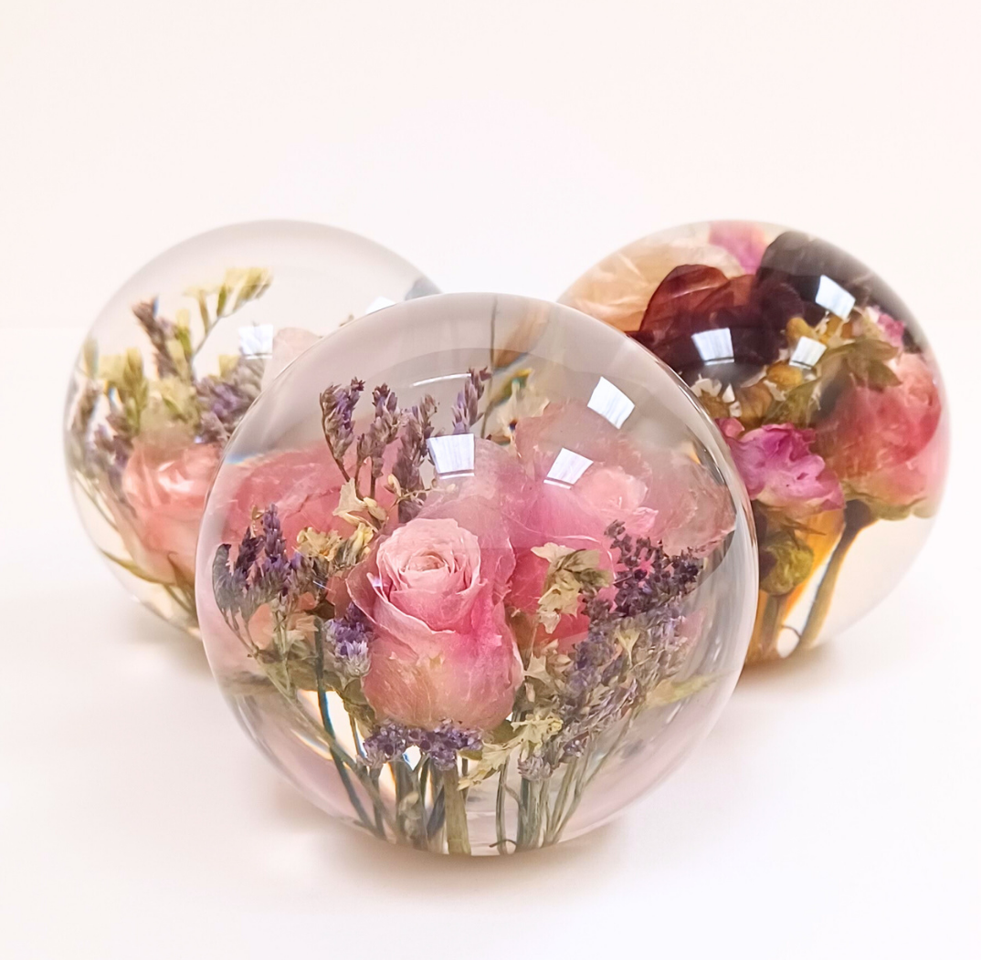 Flowers in paperweights