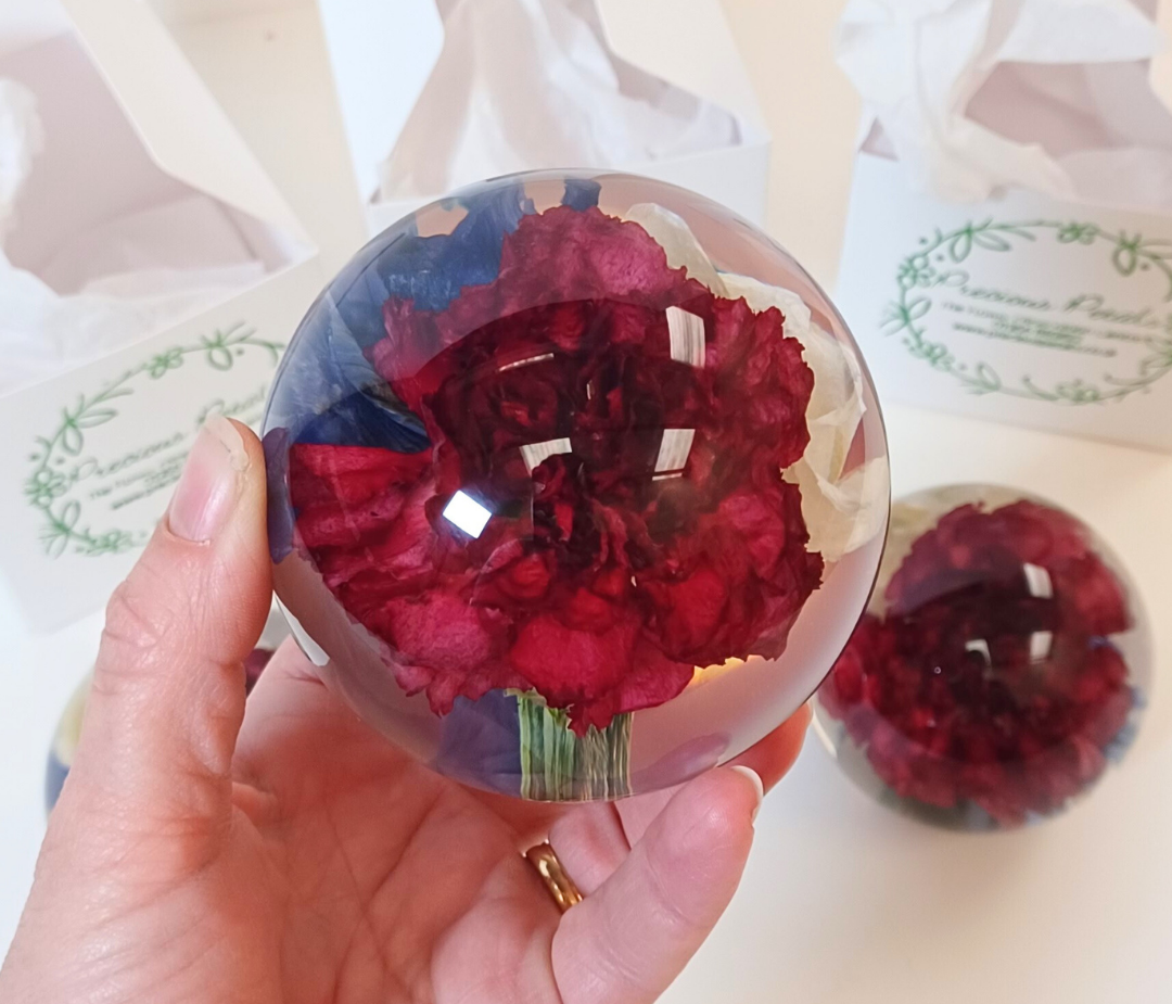 Flowers in paperweights