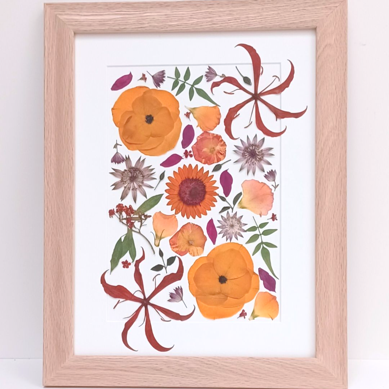 deconstructed pressed flower design