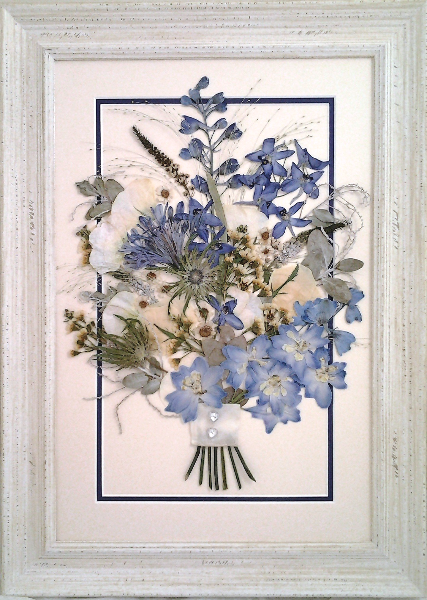pressed blue bouquet