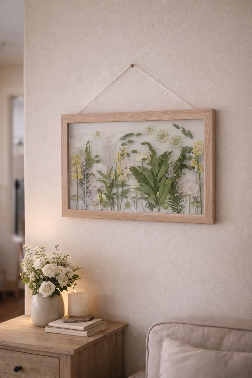 pressed double glass oak frame