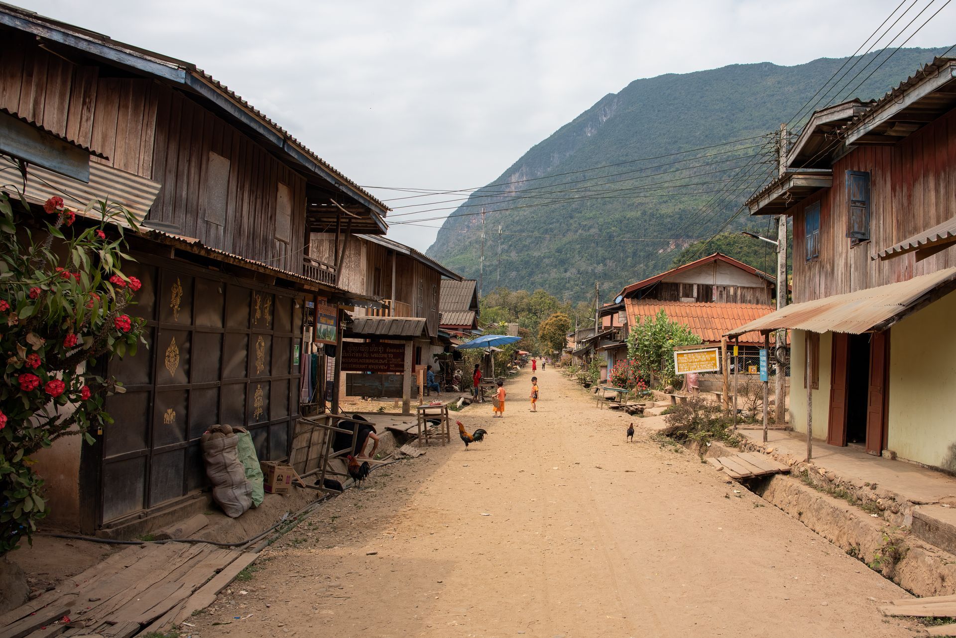 village in rural Laos
