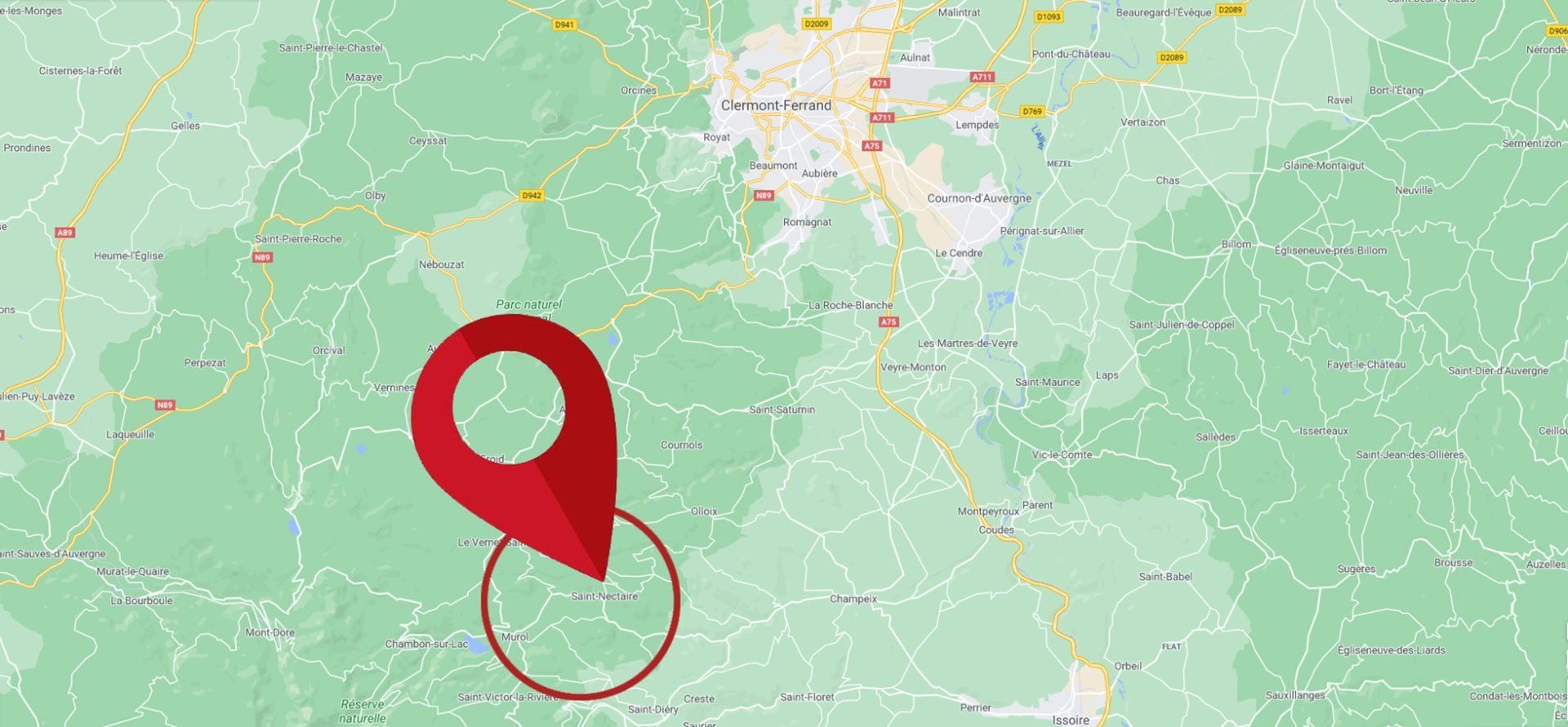 Saint-Nectaire dans le Puy-de-Dôme, région Auvergne Carte du Puy-de-Dôme