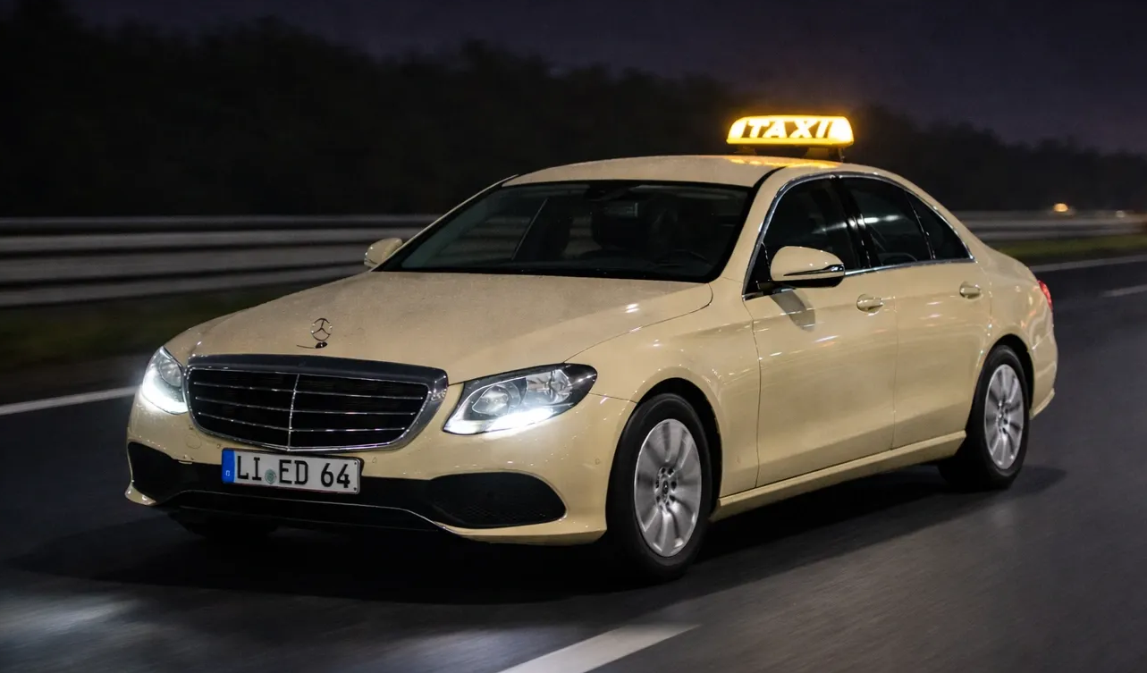 Lindauer Taxi auf Autobahn