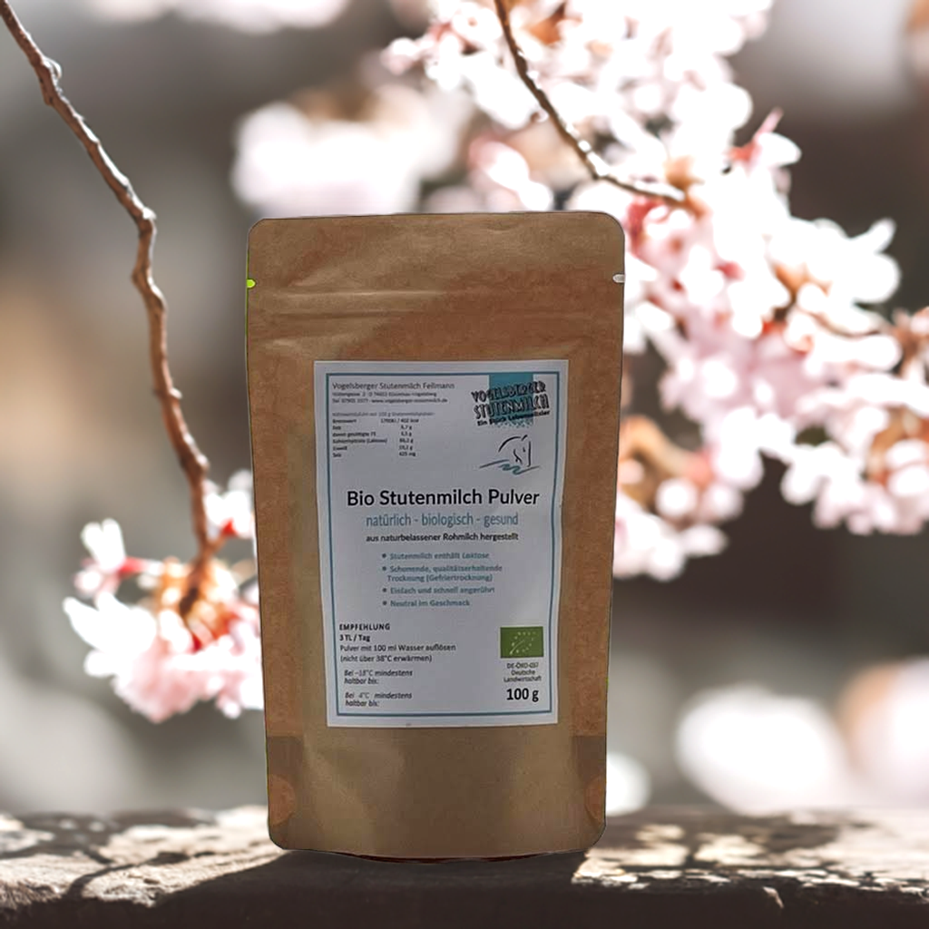 Bio Stutenmilch Pulver – nährstoffreich & rein Stutenmilch Pulver im nachhaltigen Bio-Beutel