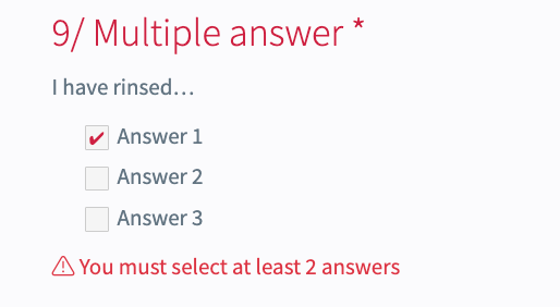 N°8 : Consumer tests
- Minimum, maximum number for multiple choice / cross tables