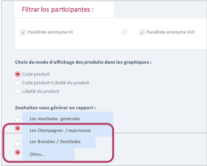 Perfil Cuali® : un menu con unos resultados generales pero también especificos.