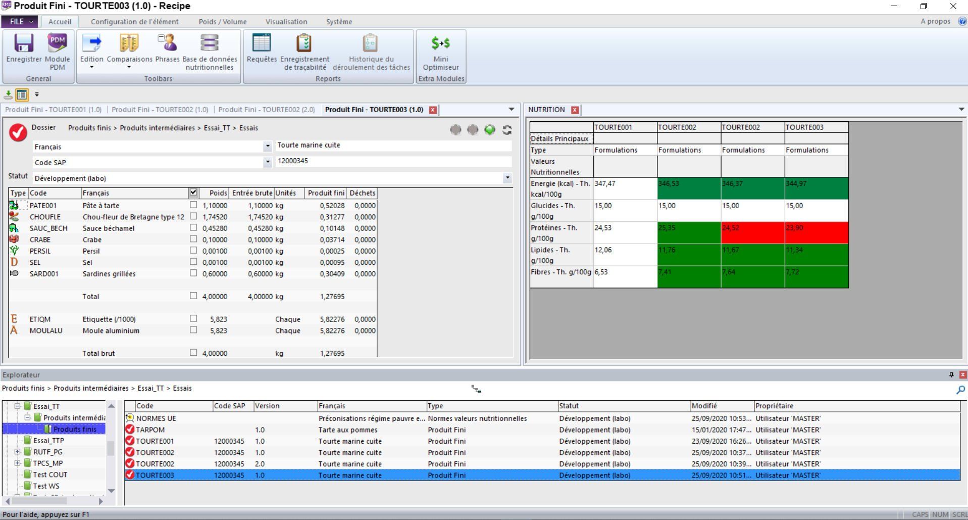 logiciel gestion de formulation, Recipe software, ABT Informatique