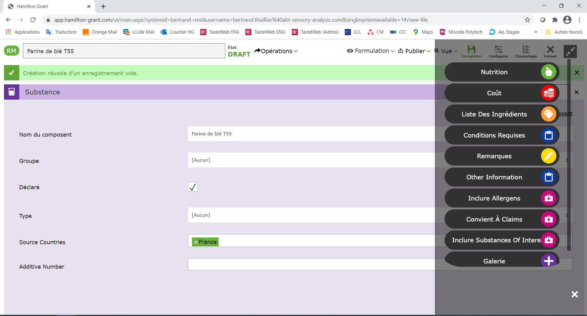 logiciel gestion de formulation, Recipe software, ABT Informatique