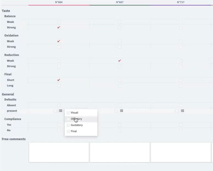 Quali® Profile : questionnaire in table form Quali® Profile : questionnaire in table form