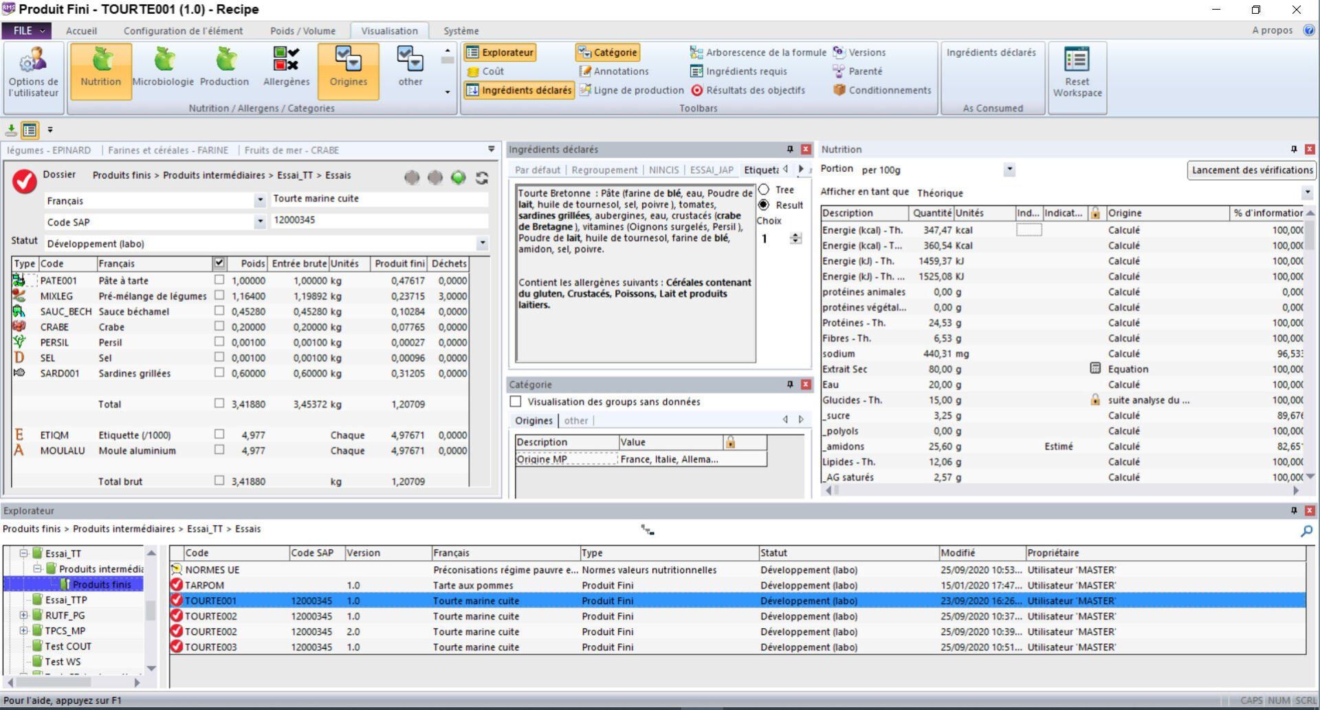 logiciel gestion de formulation, Recipe software, ABT Informatique
